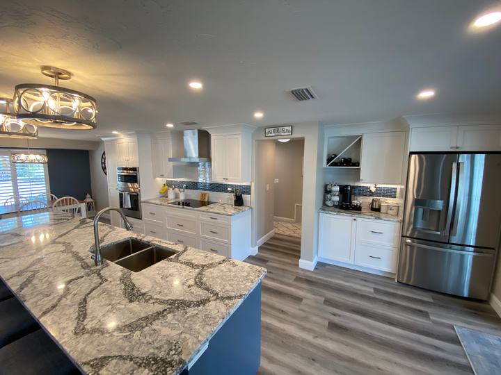 Kitchen with granite island