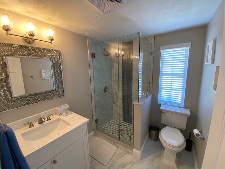Third bath with glass shower