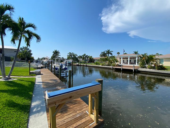 Canal and private dock behind Baker Bay